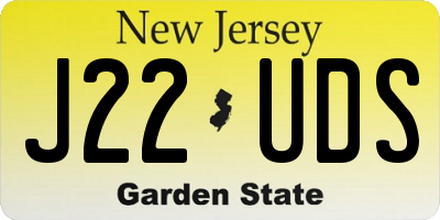 NJ license plate J22UDS