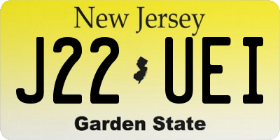 NJ license plate J22UEI