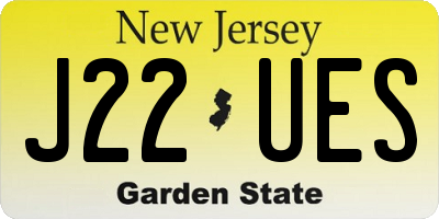 NJ license plate J22UES