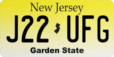 NJ license plate J22UFG