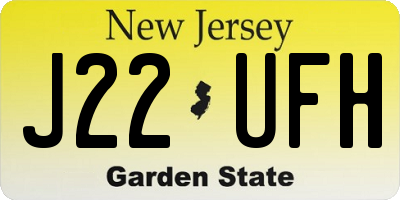 NJ license plate J22UFH
