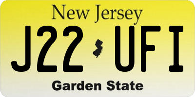 NJ license plate J22UFI