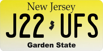 NJ license plate J22UFS