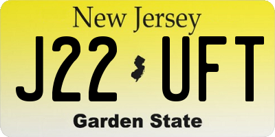 NJ license plate J22UFT