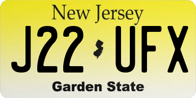 NJ license plate J22UFX