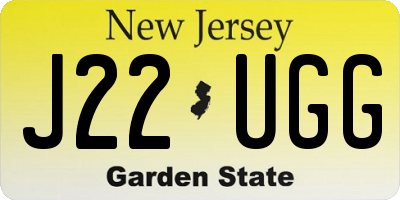NJ license plate J22UGG