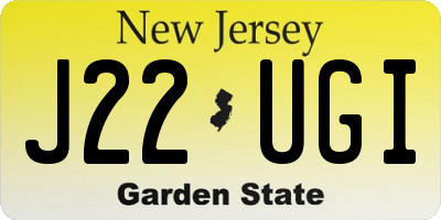 NJ license plate J22UGI