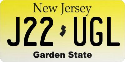 NJ license plate J22UGL