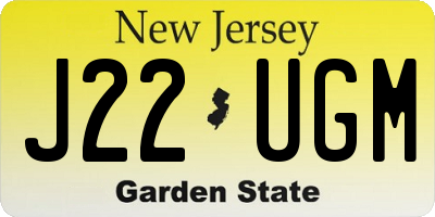 NJ license plate J22UGM