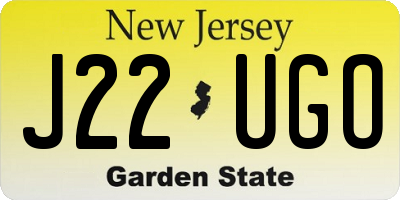 NJ license plate J22UGO