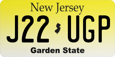 NJ license plate J22UGP