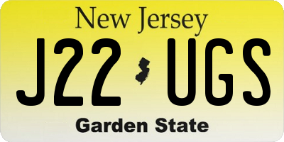 NJ license plate J22UGS