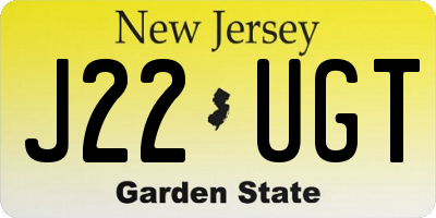 NJ license plate J22UGT
