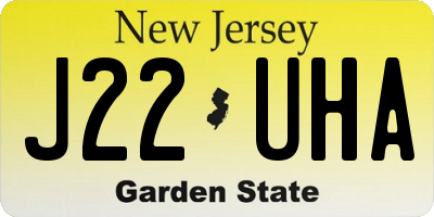 NJ license plate J22UHA