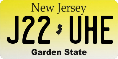 NJ license plate J22UHE