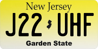 NJ license plate J22UHF