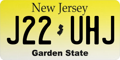 NJ license plate J22UHJ