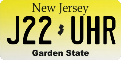 NJ license plate J22UHR