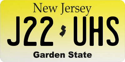 NJ license plate J22UHS