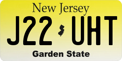 NJ license plate J22UHT