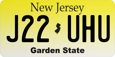 NJ license plate J22UHU