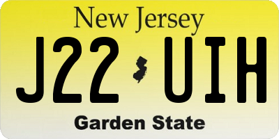 NJ license plate J22UIH