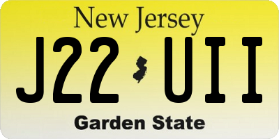NJ license plate J22UII