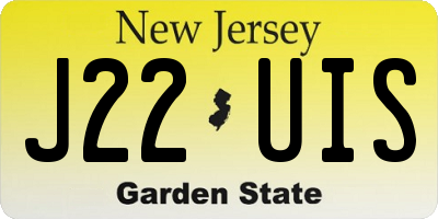 NJ license plate J22UIS