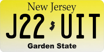 NJ license plate J22UIT