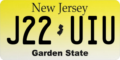 NJ license plate J22UIU