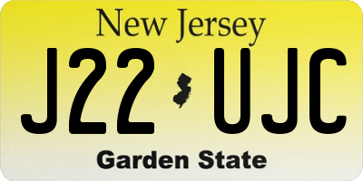 NJ license plate J22UJC