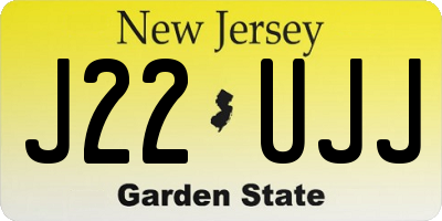 NJ license plate J22UJJ