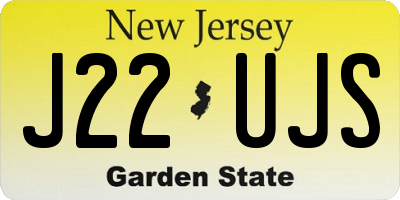 NJ license plate J22UJS