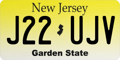 NJ license plate J22UJV