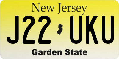 NJ license plate J22UKU