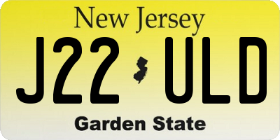 NJ license plate J22ULD