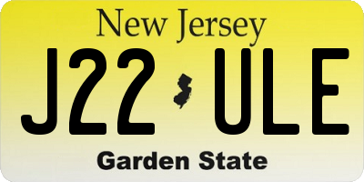 NJ license plate J22ULE