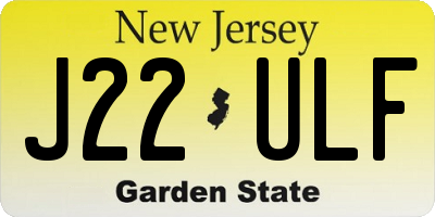 NJ license plate J22ULF