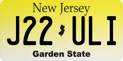 NJ license plate J22ULI