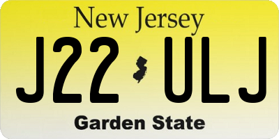 NJ license plate J22ULJ
