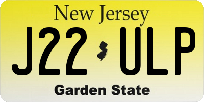 NJ license plate J22ULP