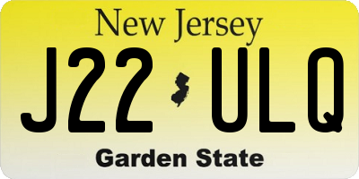 NJ license plate J22ULQ