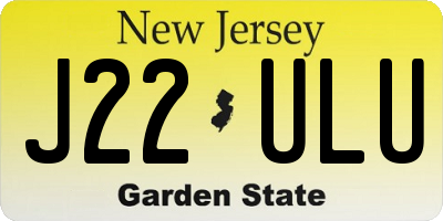 NJ license plate J22ULU