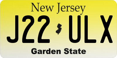 NJ license plate J22ULX