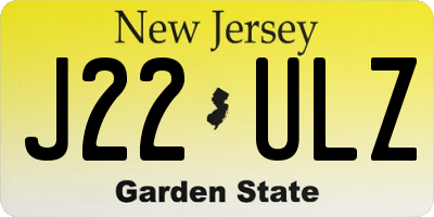 NJ license plate J22ULZ