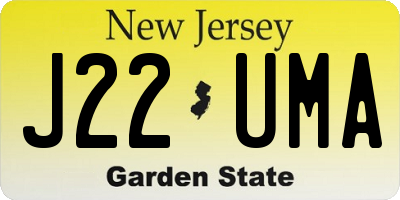 NJ license plate J22UMA