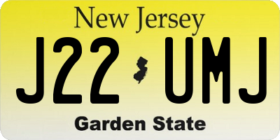 NJ license plate J22UMJ