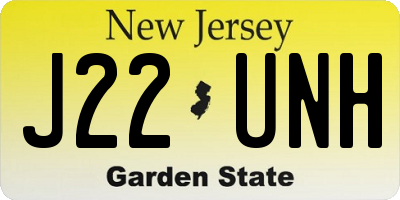 NJ license plate J22UNH