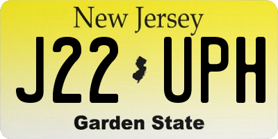 NJ license plate J22UPH