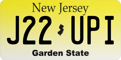 NJ license plate J22UPI